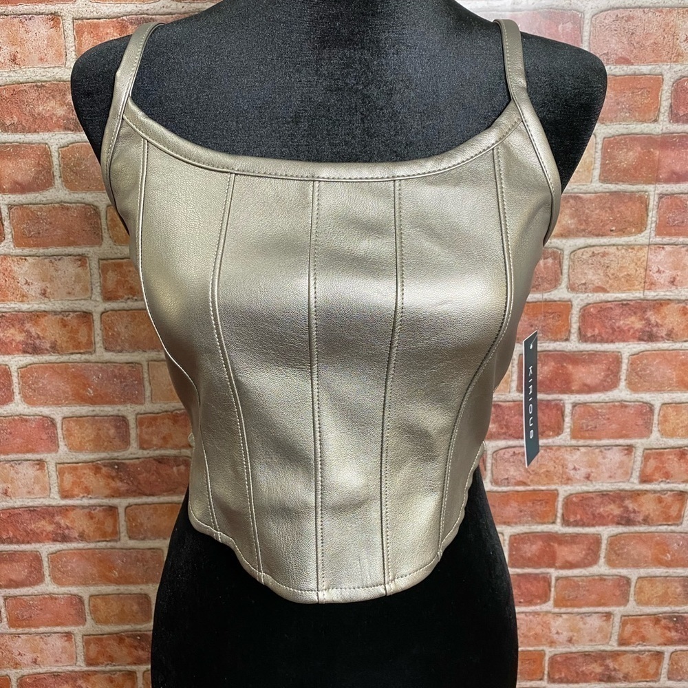 Faux leather top Size S - Picture 1 of 5